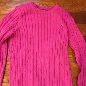 Pink Womens Vineyard Vines Cable Knit Med. Sweater